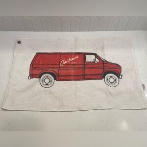 Vintage 80’s 90’s christenson electric Van Golf Towel Red White Boogie Van
